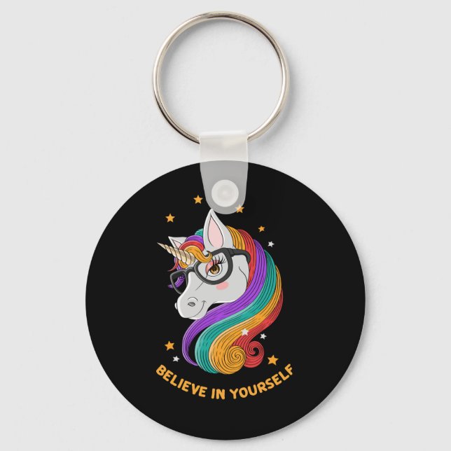 Porte-clés Crois En Toi-Même Unicorne (Recto)