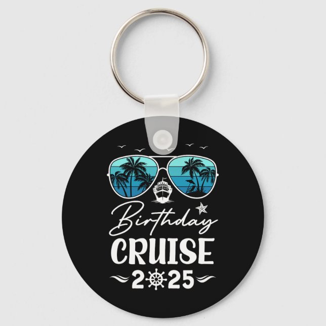 Porte-clés Croisière d'anniversaire 2025 Fête Vacances Équipe (Recto)