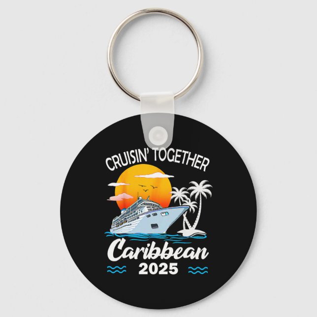 Porte-clés Croisière ensemble dans les Caraïbes 2025 Vacances (Recto)