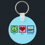 Porte-clés Croisière Peace Love Cruises<br><div class="desc">Peace Love Cruise Ships. Un cadeau de ligne de croisière pour un travailleur sur un bateau de croisière en voyage océanique. équipement de l'équipage de croisière cool.</div>
