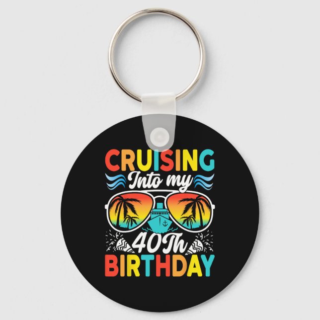 Porte-clés Croisière pour mon 40e anniversaire Croisière en f (Recto)