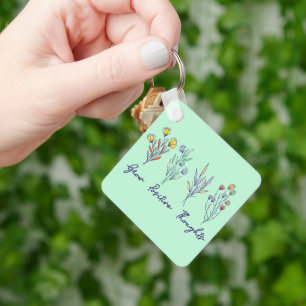 Porte-clés Croissance des pensées positives Fleur sauvage Flo