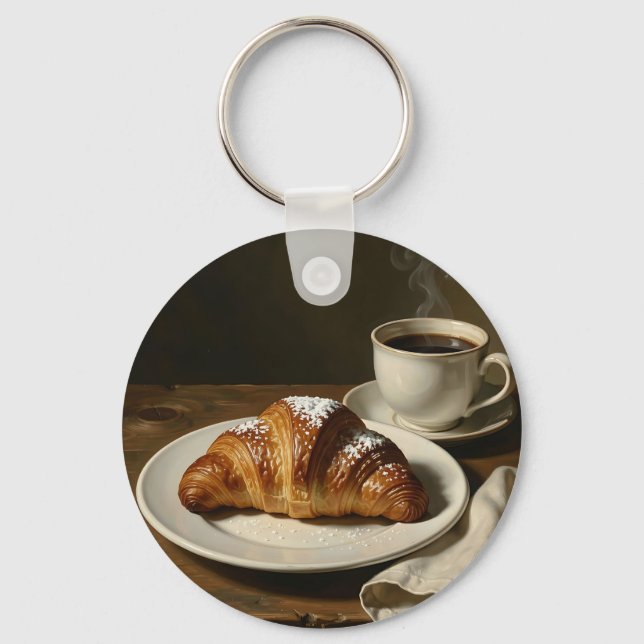 Porte-clés Croissant doré Café Nature morte (Recto)