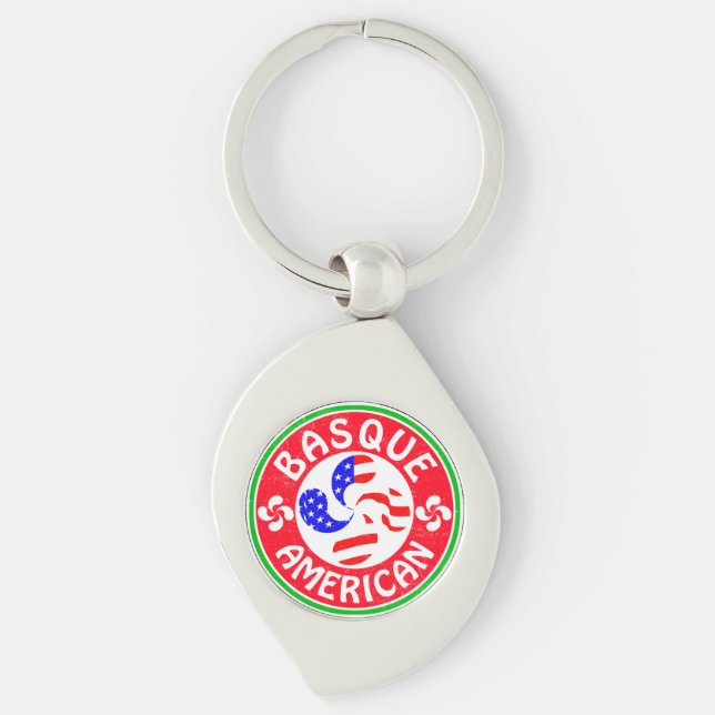 Porte-clés Croix basque-américaine Euskara Lauburu (Devant)