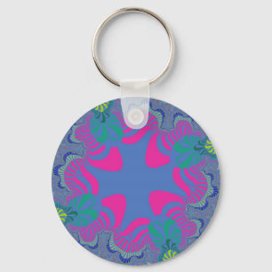 Porte-clés Croix Bleue rose et Cornflower