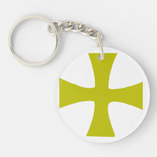 Porte-clés Croix byzantine en or faux