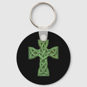 Porte-clés Croix celtique irlandaise Nœud chrétien Sainte Tri