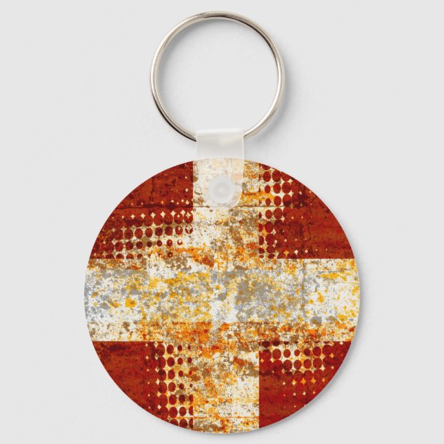 Porte-clés Croix de demi-teinte religieuse (Recto)
