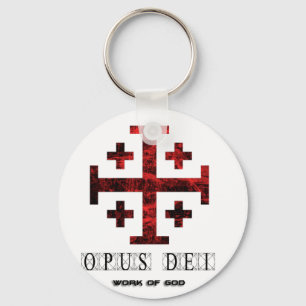 Porte-clés Croix De Jérusalem - Opus Dei - Oeuvre De Dieu