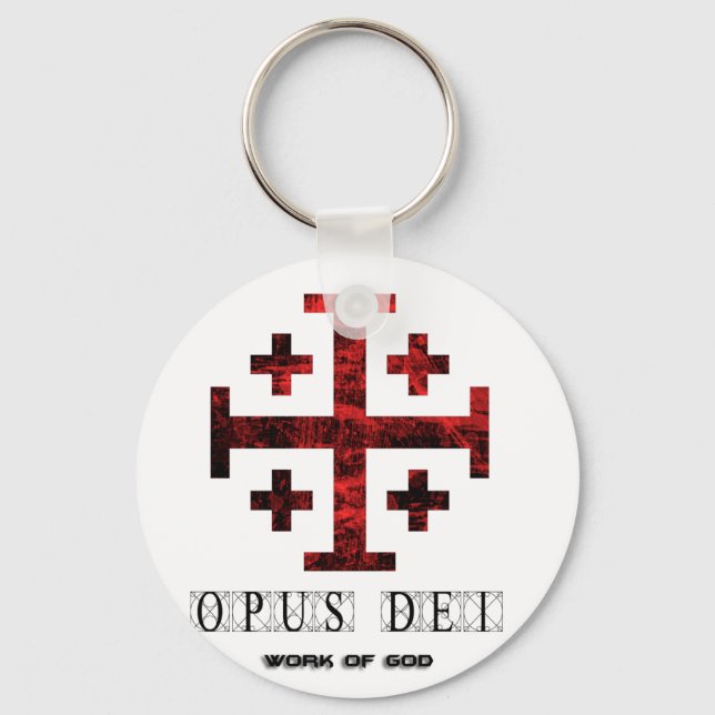 Porte-clés Croix De Jérusalem - Opus Dei - Oeuvre De Dieu (Recto)