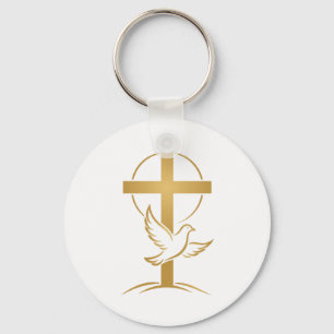 Porte-clés Croix de la foi orthodoxe & Colombe