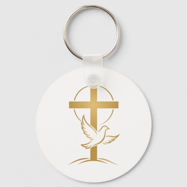 Porte-clés Croix de la foi orthodoxe & Colombe (Recto)