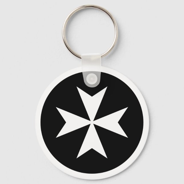 Porte-clés Croix de Malte blanche (Recto)