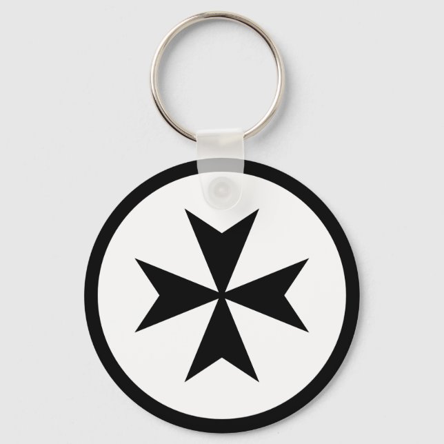 Porte-clés Croix de Malte noire (Recto)