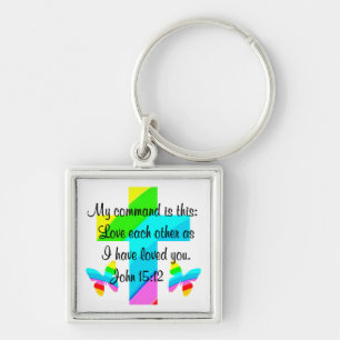 PORTE-CLÉS CROIX DE PLANCHE ET BOUTEILLE JOHN 15:12