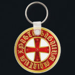 Porte-clés Croix de Templier / Croix de chevalier / Crusaders<br><div class="desc">Une croix chevalière ou une croix de Templier avec des pierres précieuses en or,  avec un slogan en latin "SIGILLVM MILITVM XPISTI".</div>