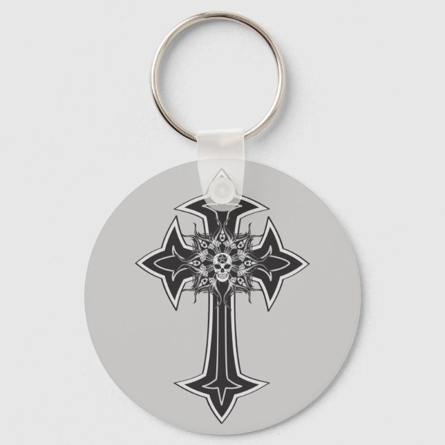 Porte-clés Croix du crâne Goth (Recto)
