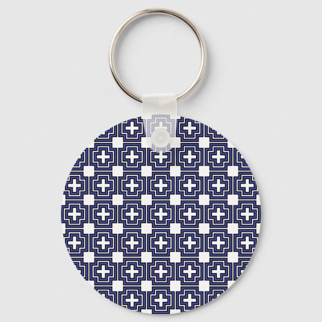 Porte-clés Croix et bleu Carré - Porte - clé (Recto)