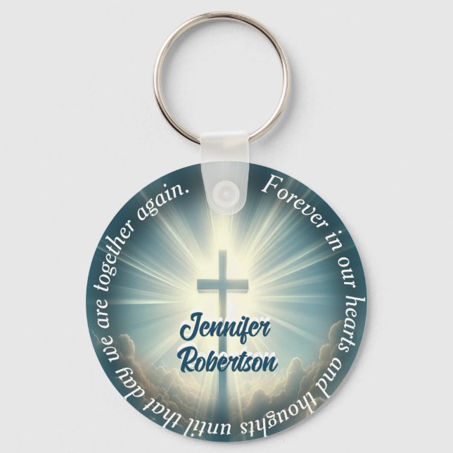 Porte-clés Croix et nom (Recto)