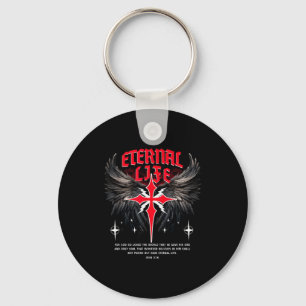 Porte-clés Croix éternelle Jésus Gothique Punk Vie Nu Goth Bi