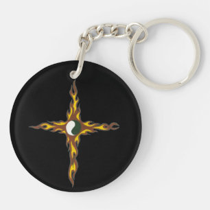 Porte-clés Croix-feu de Yin Yang