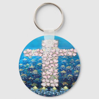 Porte-clés Croix florale