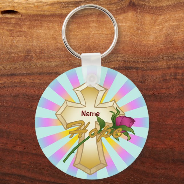 Porte-clés Croix Rose Christian Hope (Recto)