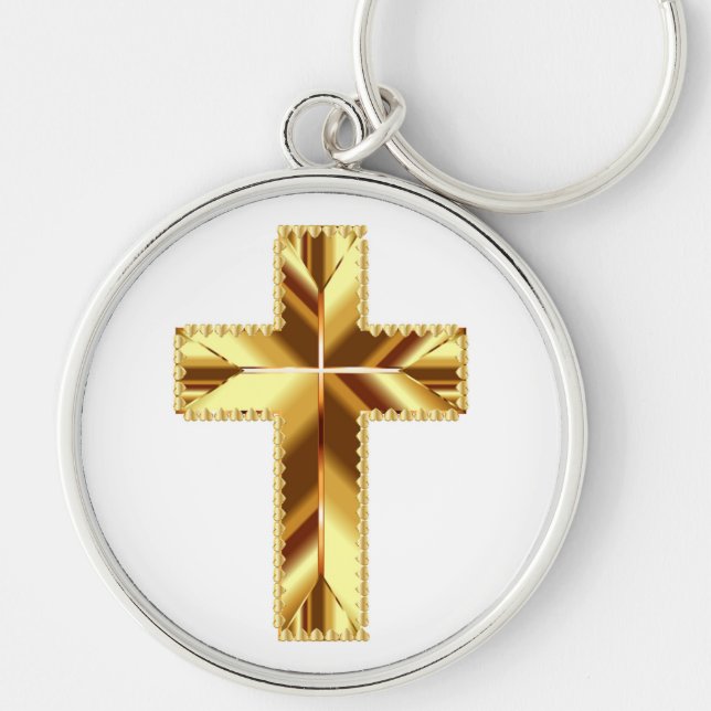 PORTE-CLÉS CROIX SAINTE EN OR (Devant)
