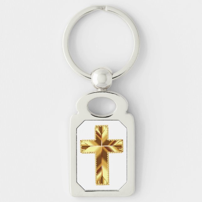 PORTE-CLÉS CROIX SAINTE EN OR (Devant)