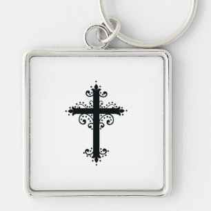 Porte-clés Croix sculptée décorative de luxe