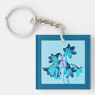 Porte-clés Croquis de Daylilies - Cobalt et Sky Blue