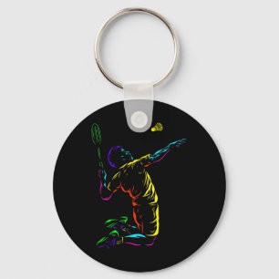 Porte-clés Croquis de type badminton raquette sport volant