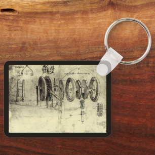 Porte-clés Croquis d'une roue par Léonard de Vinci