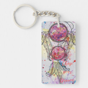 Porte-clés Croquis en aquarelle Dreamcatcher "Chase your Drea
