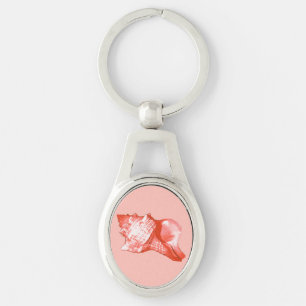 Porte-clés Croquis en coquille de cône - corail, coquille ros