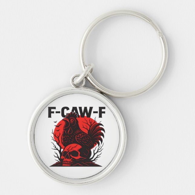 Porte-clés Crow F-Caw-F Funny Gothic Humor (Devant)