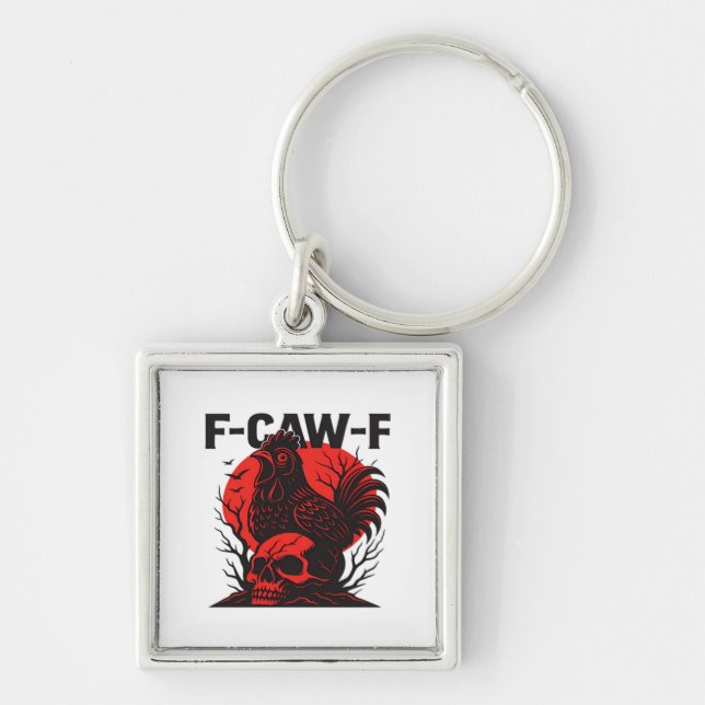 Porte-clés Crow F-Caw-F Funny Gothic Humor (Devant)