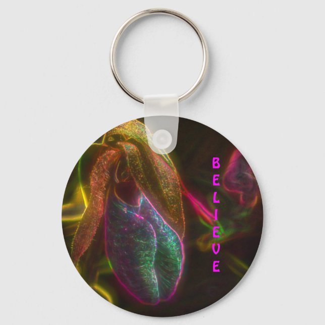 Porte-clés Croyez Lady Slipper Flower Inspirational (Recto)