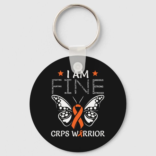 Porte-clés Crps Warrior I Am Fine Orange Ribbon Butterfly Rsd (Recto)