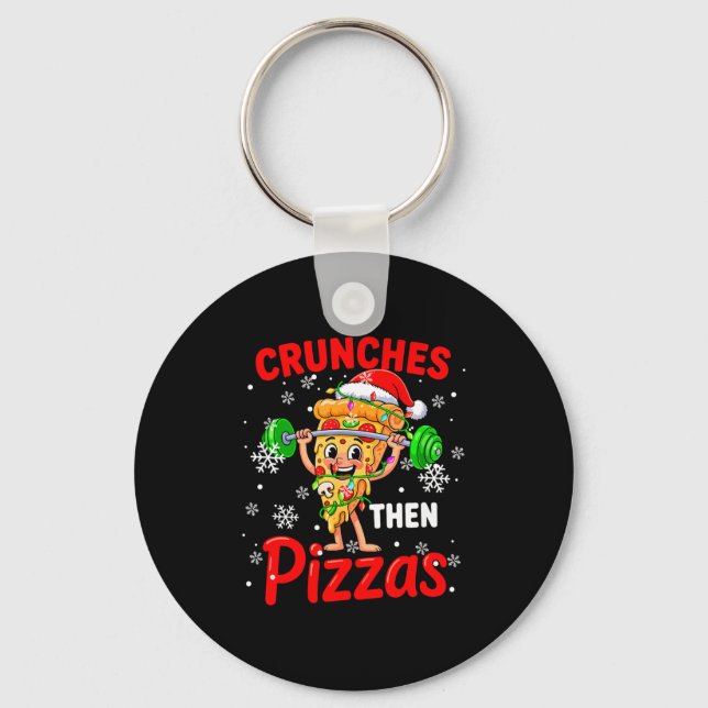 Porte-clés Crunches Then Zzas Xmas Santa Zza Weightlifting Gy (Recto)