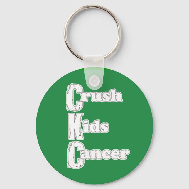Porte-clés "Crush Kids Cancer" Porte - clé vert (Recto)
