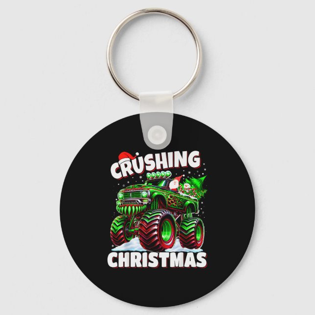 Porte-clés Crushing Christmas Truck For Boys Kids Holiday  (Recto)