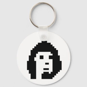 Porte-clés Cryptopunk noir blanc