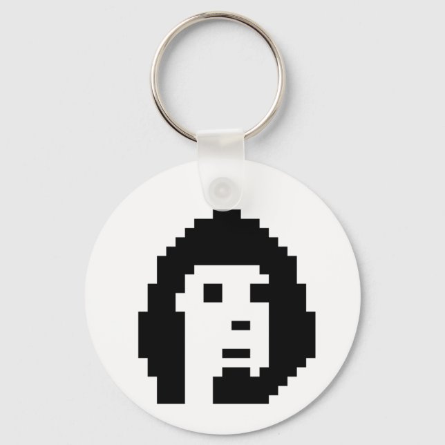 Porte-clés Cryptopunk noir blanc (Recto)