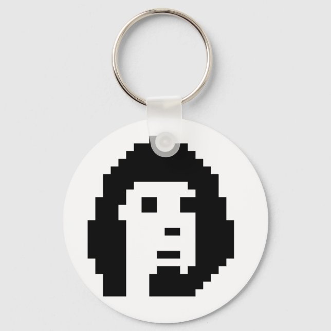 Porte-clés Cryptopunk noir blanc (Recto)