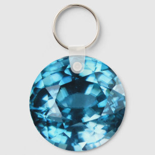 Porte-clés Crystal Blue Gemstone Zircon Décembre Birthstone