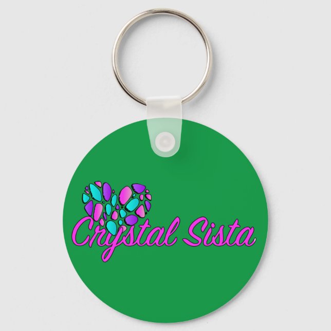 Porte-clés Crystal Sista Porte - clé rond vert (Recto)