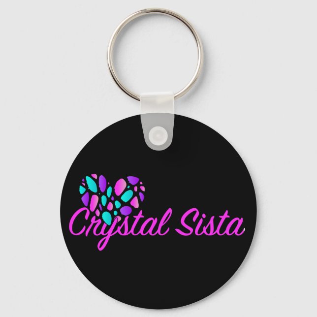 Porte-clés Crystal Sista Porte - clé rose chaud (Recto)