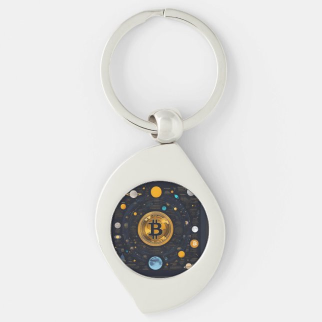 Porte-clés Crytpo - Chemise Bitcoin - Moon time AI (Devant)