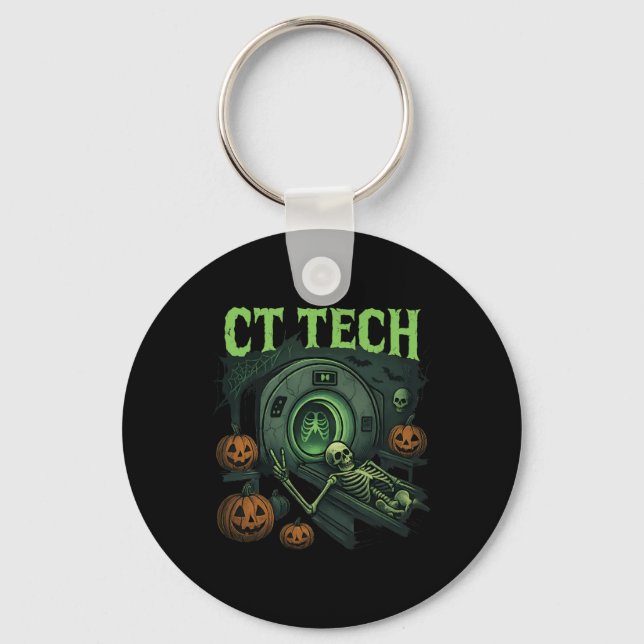 Porte-clés Ct Tech Skeleton Drôle Halloween Mri Technicien Ra (Recto)